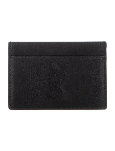 Pre-owned Saint Laurent Leather Card Holder In Black