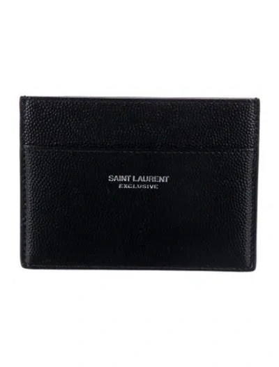 Pre-owned Saint Laurent Leather Card Holder In Black