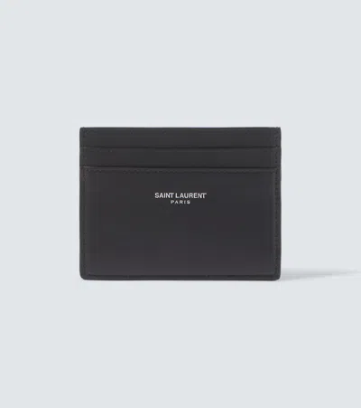 Saint Laurent Leather Card Holder In Black
