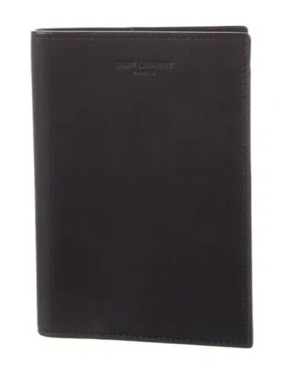 Pre-owned Saint Laurent Leather Card Holder In Black
