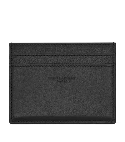 Saint Laurent Leather Card Holder In Black