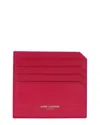 Saint Laurent Leather Card Holder In Pink