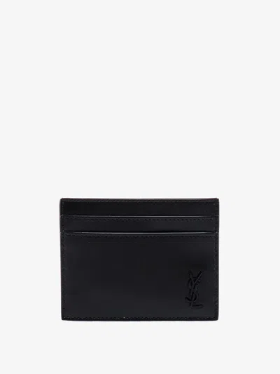 Saint Laurent Leather Card Holder With Frontal Monogram
