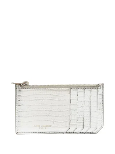 Pre-owned Saint Laurent Leather Cardholder