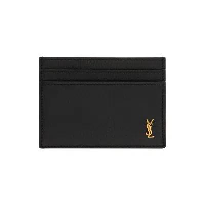 Pre-owned Saint Laurent Leather Cardholder 'nero' | Black | Men's Size Onesize