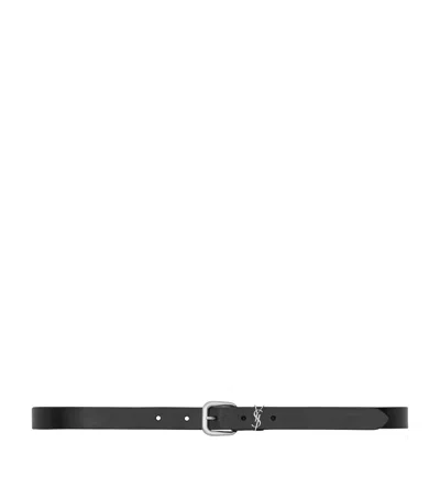 Saint Laurent Leather Cassandre Belt In Multi