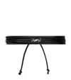 Saint Laurent Leather Cassandre Bracelet In Black