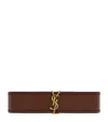 Saint Laurent Men's Cassandre Leather Bracelet In Brown