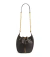 Saint Laurent Paris Drawstring Chain Bucket Bag In Brown