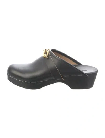 Pre-owned Saint Laurent Leather Chain-link Accents Mules In Multi
