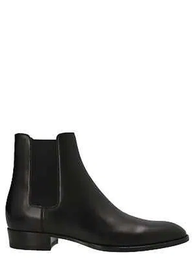 Pre-owned Saint Laurent Leather Chelsea Boot In Black