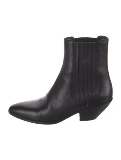 Pre-owned Saint Laurent Leather Chelsea Boots In Black