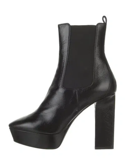 Pre-owned Saint Laurent Leather Chelsea Boots In Black