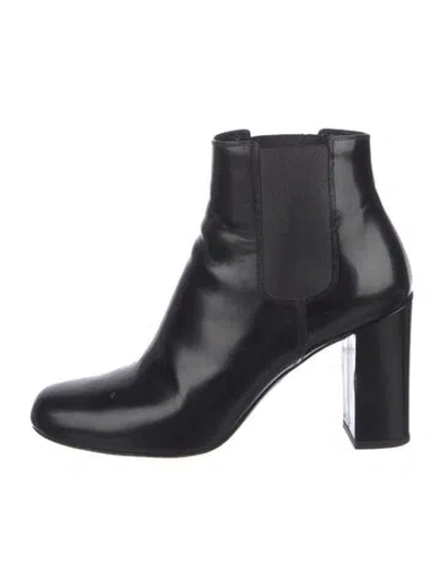 Pre-owned Saint Laurent Leather Chelsea Boots In Black