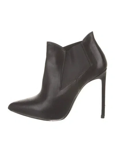 Pre-owned Saint Laurent Leather Chelsea Boots In Black