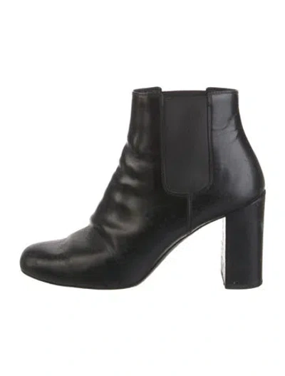 Pre-owned Saint Laurent Leather Chelsea Boots In Black