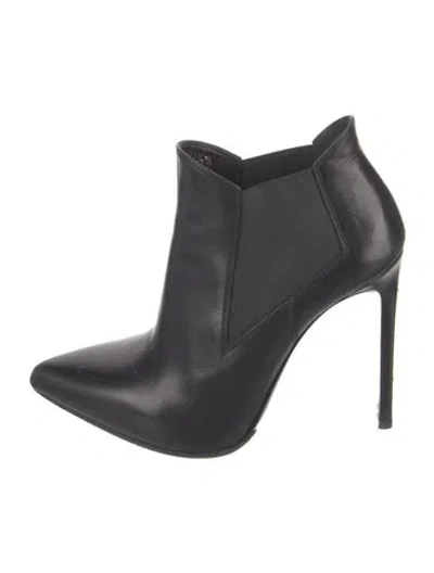 Pre-owned Saint Laurent Leather Chelsea Boots In Black
