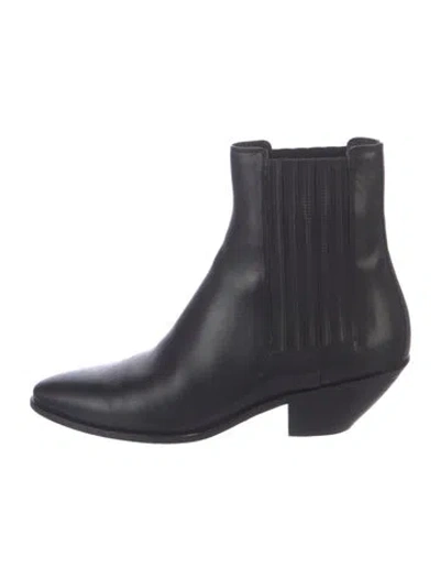 Pre-owned Saint Laurent Leather Chelsea Boots In Black