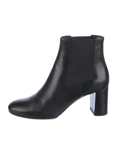 Pre-owned Saint Laurent Leather Chelsea Boots In Black