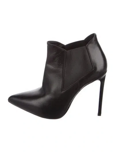 Pre-owned Saint Laurent Leather Chelsea Boots In Black