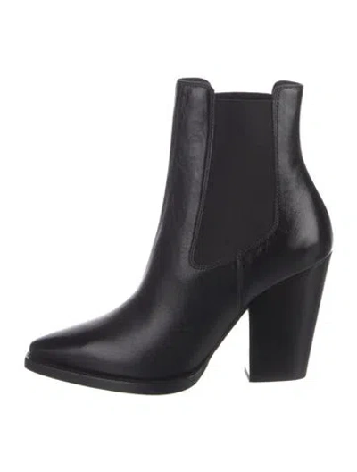 Pre-owned Saint Laurent Leather Chelsea Boots In Black