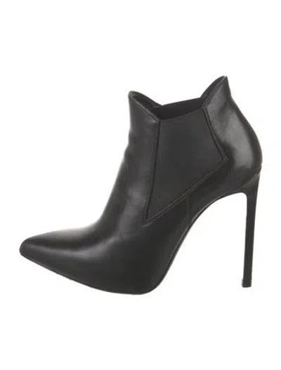 Pre-owned Saint Laurent Leather Chelsea Boots In Black