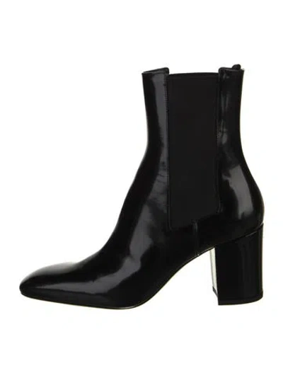 Pre-owned Saint Laurent Leather Chelsea Boots In Black