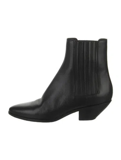 Pre-owned Saint Laurent Leather Chelsea Boots In Black