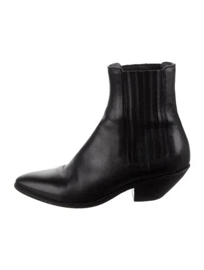 Pre-owned Saint Laurent Leather Chelsea Boots In Black
