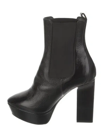 Pre-owned Saint Laurent Leather Chelsea Boots In Black