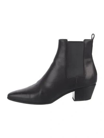 Pre-owned Saint Laurent Leather Chelsea Boots In Black