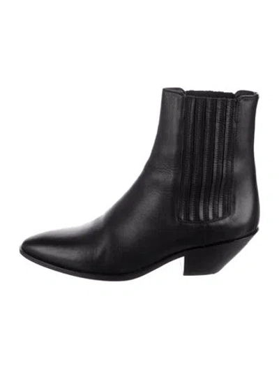 Pre-owned Saint Laurent Leather Chelsea Boots In Black