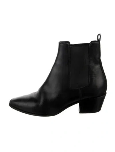 Pre-owned Saint Laurent Leather Chelsea Boots In Black