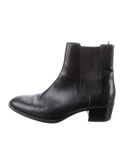 Pre-owned Saint Laurent Leather Chelsea Boots In Black
