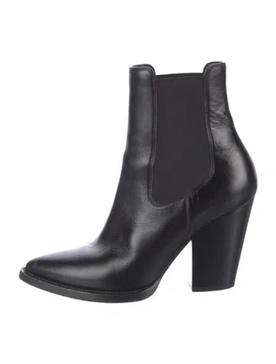 Pre-owned Saint Laurent Leather Chelsea Boots In Black