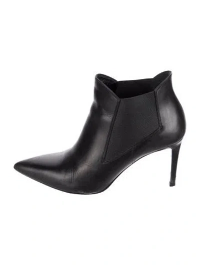 Pre-owned Saint Laurent Leather Chelsea Boots In Black