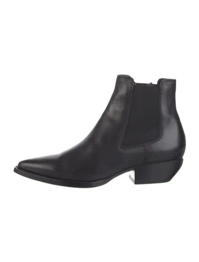 Pre-owned Saint Laurent Leather Chelsea Boots In Black