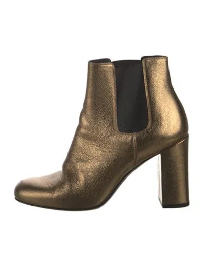 Pre-owned Saint Laurent Leather Chelsea Boots In Gold/metallic