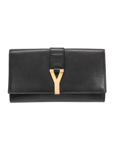 Pre-owned Saint Laurent Leather Classic Y Ligne Vintage In Black