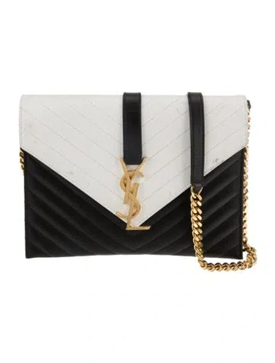 Pre-owned Saint Laurent Leather Clutch In Black