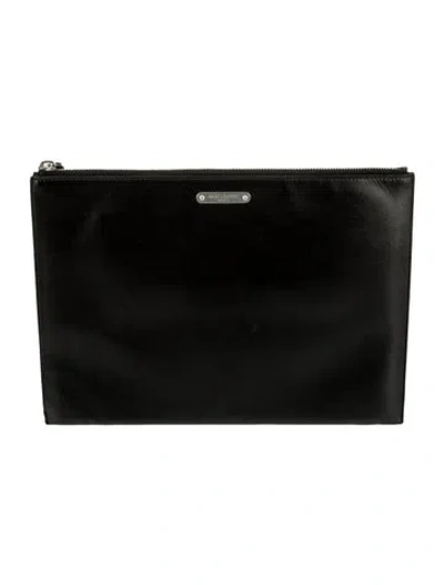 Pre-owned Saint Laurent Leather Clutch In Black