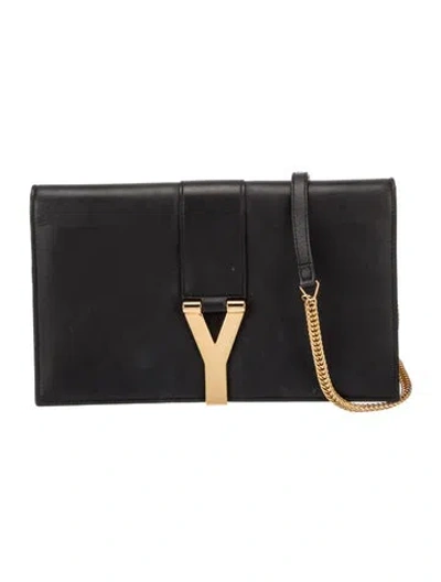 Pre-owned Saint Laurent Leather Clutch In Black