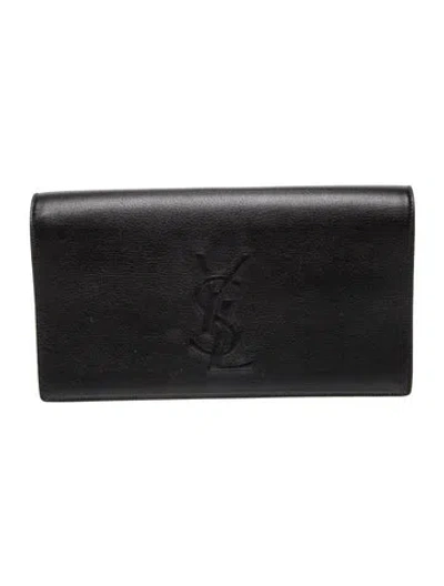 Pre-owned Saint Laurent Leather Clutch In Black