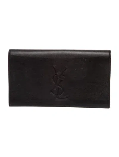 Pre-owned Saint Laurent Leather Clutch In Black