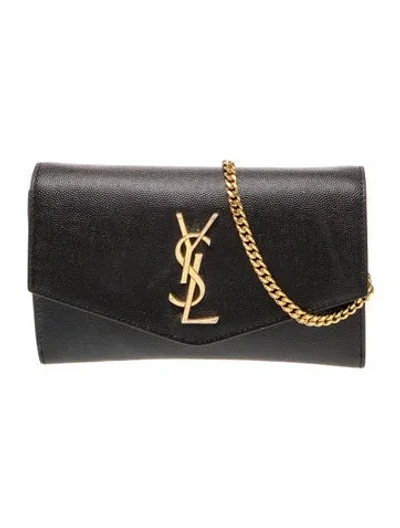 Pre-owned Saint Laurent Leather Clutch In Black