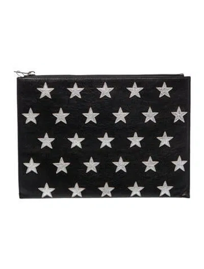 Pre-owned Saint Laurent Leather Clutch In Black