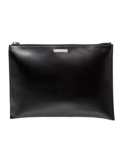 Pre-owned Saint Laurent Leather Clutch In Black
