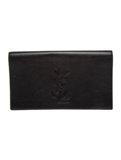 Pre-owned Saint Laurent Leather Clutch In Black