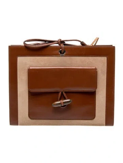 Pre-owned Saint Laurent Leather Clutch In Brown