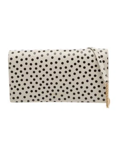 Pre-owned Saint Laurent Leather Clutch In Neutral
